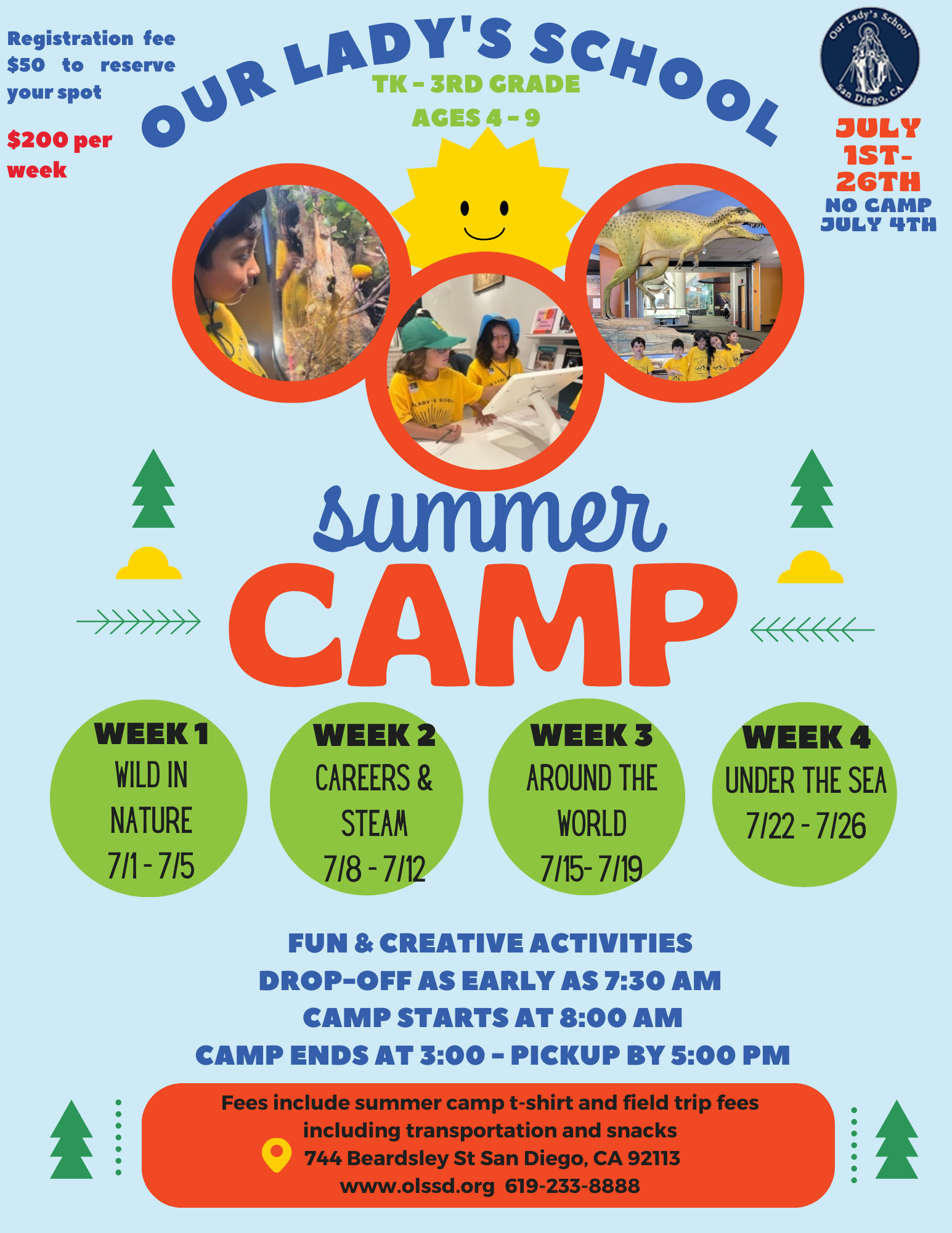 Our Lady's School Summer Camp Flyer