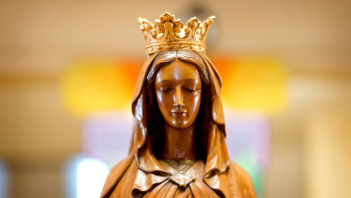 Wooden statue of Mary