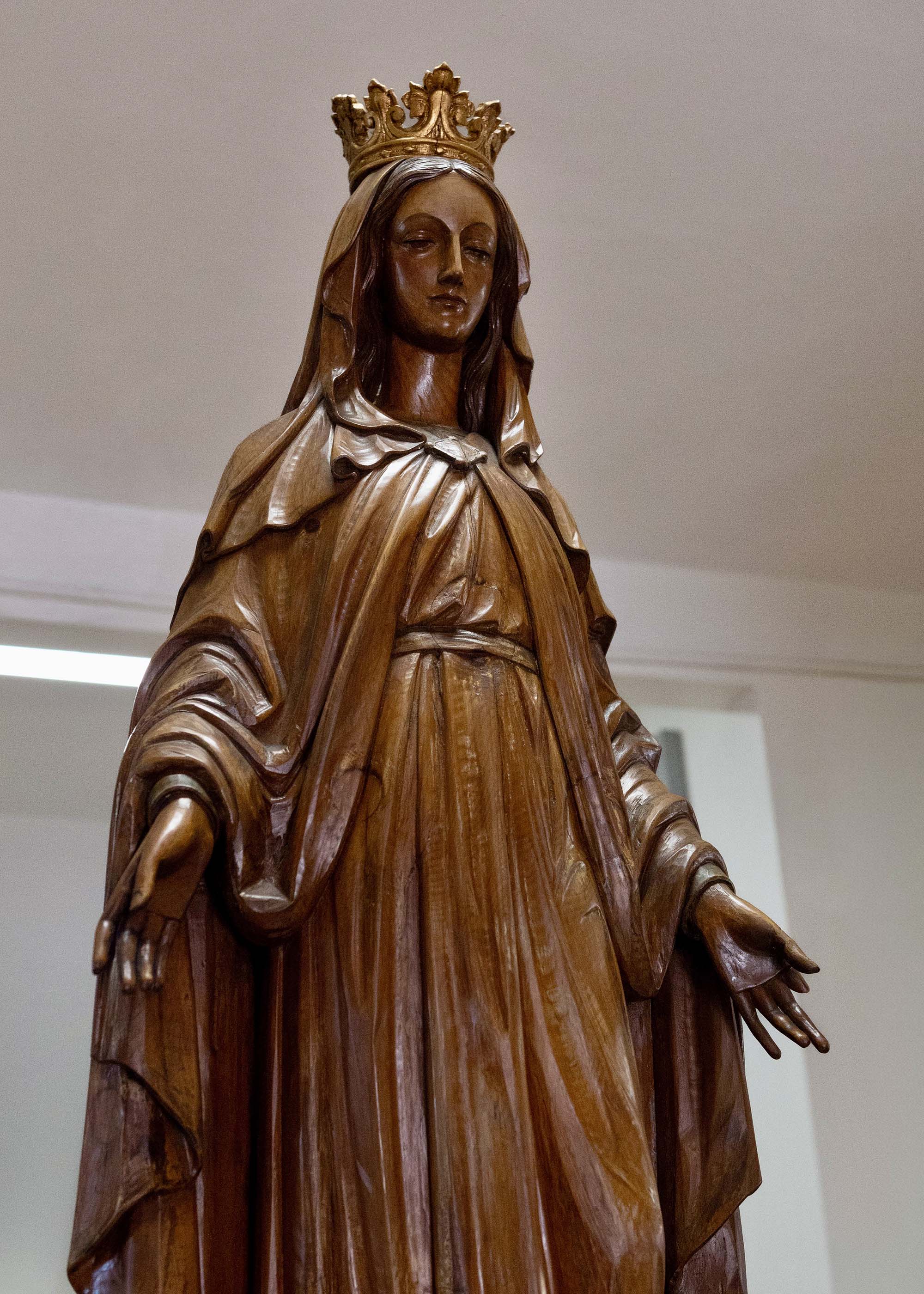 Beautiful carved wooden statue of Our Lady.